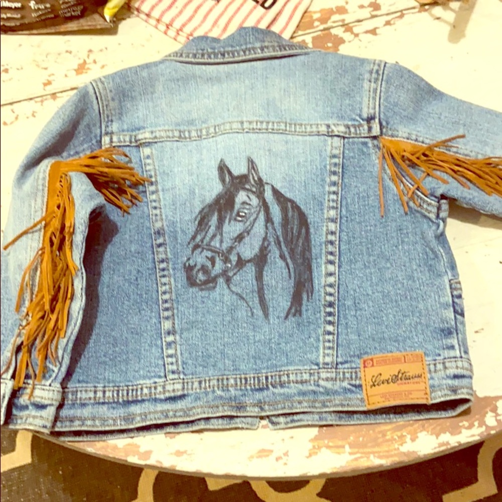 Toddler western fashion handpainted jacket